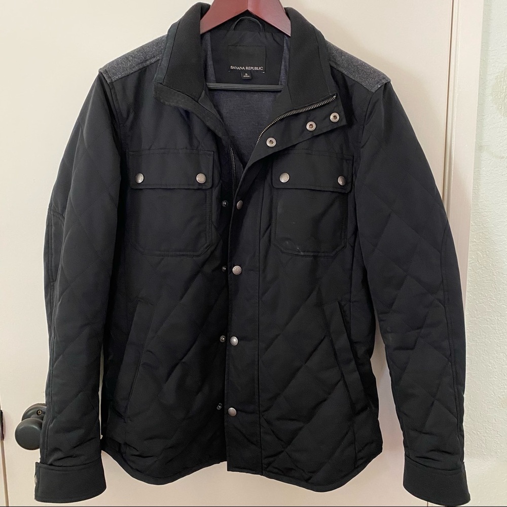Banana Republic Black Quilted Winter Jacket
